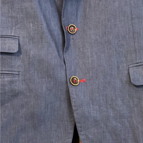 Men's Blue Blazer - Picture 3 of 8